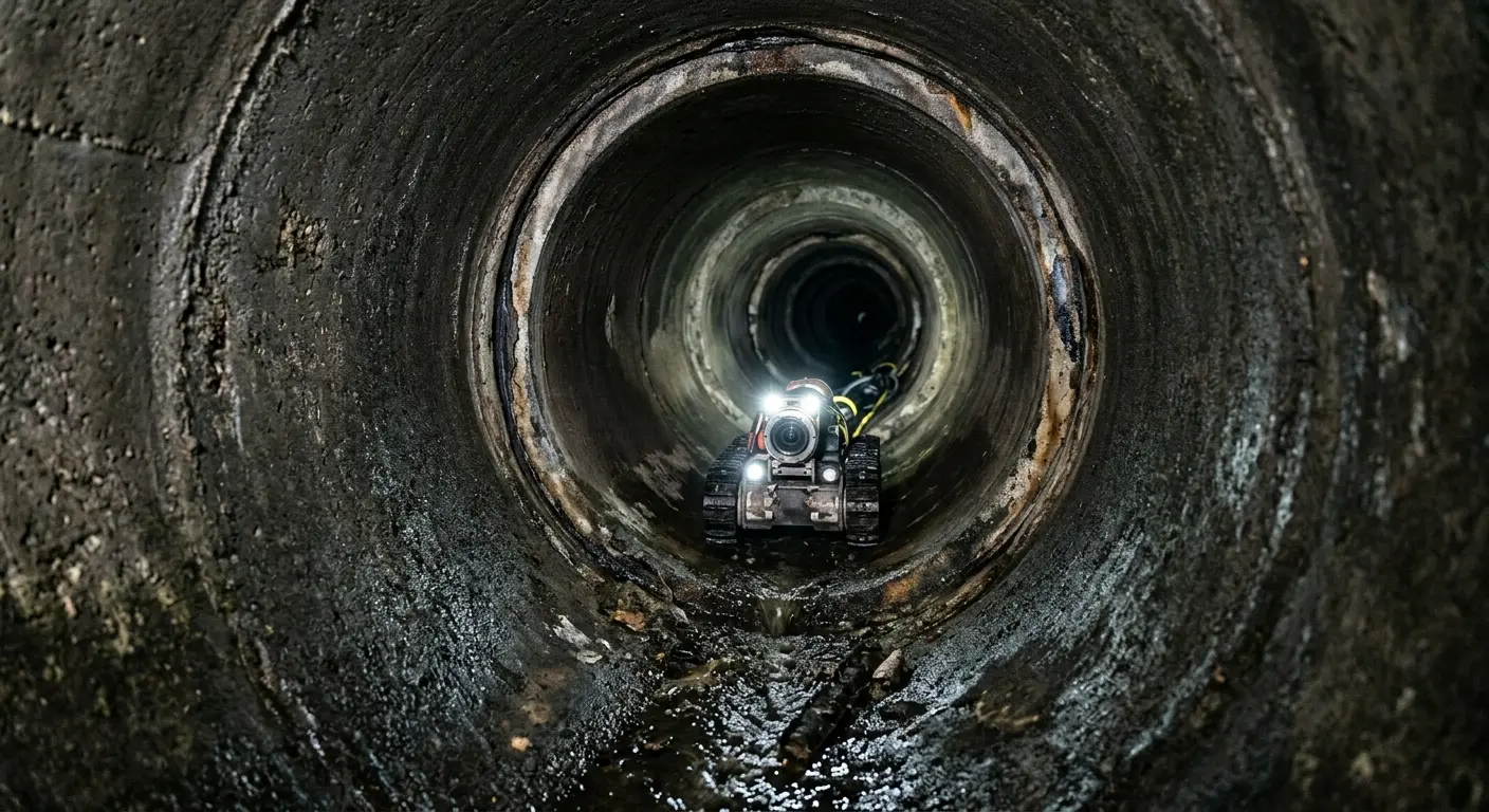 Robotic sewer camera inspecting pipe interior for Sewer Line Repair in Fort Collins